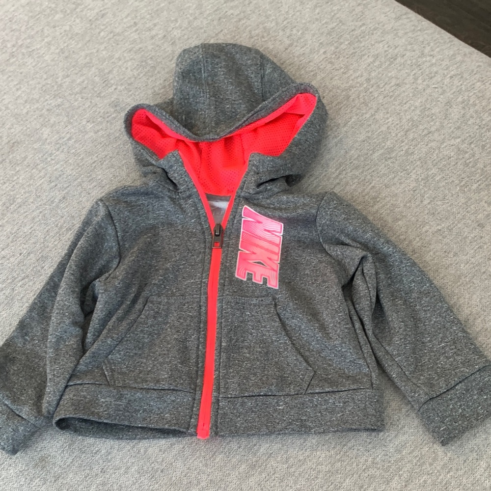 Nike Dri Fit Baby 12 months Gray and Pink Hoodie